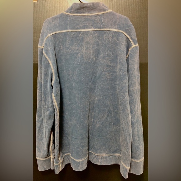 🌅Johnston & Murphy Distressed Blue L/S Pullover - Picture 9 of 11